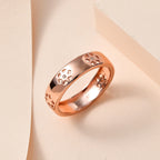 Diamond Floral Band Ring in 18K Vermeil Rose Gold Plated Sterling Silver_7665085_1
