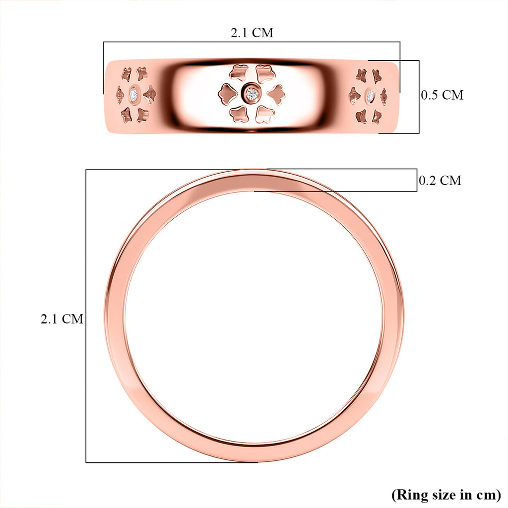Diamond Floral Band Ring in 18K Vermeil Rose Gold Plated Sterling Silver_7665085_5