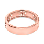 Diamond Floral Band Ring in 18K Vermeil Rose Gold Plated Sterling Silver_7665088_4