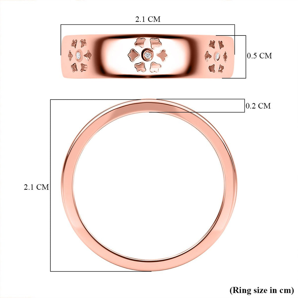 Diamond Floral Band Ring in 18K Vermeil Rose Gold Plated Sterling Silver_7665096_5