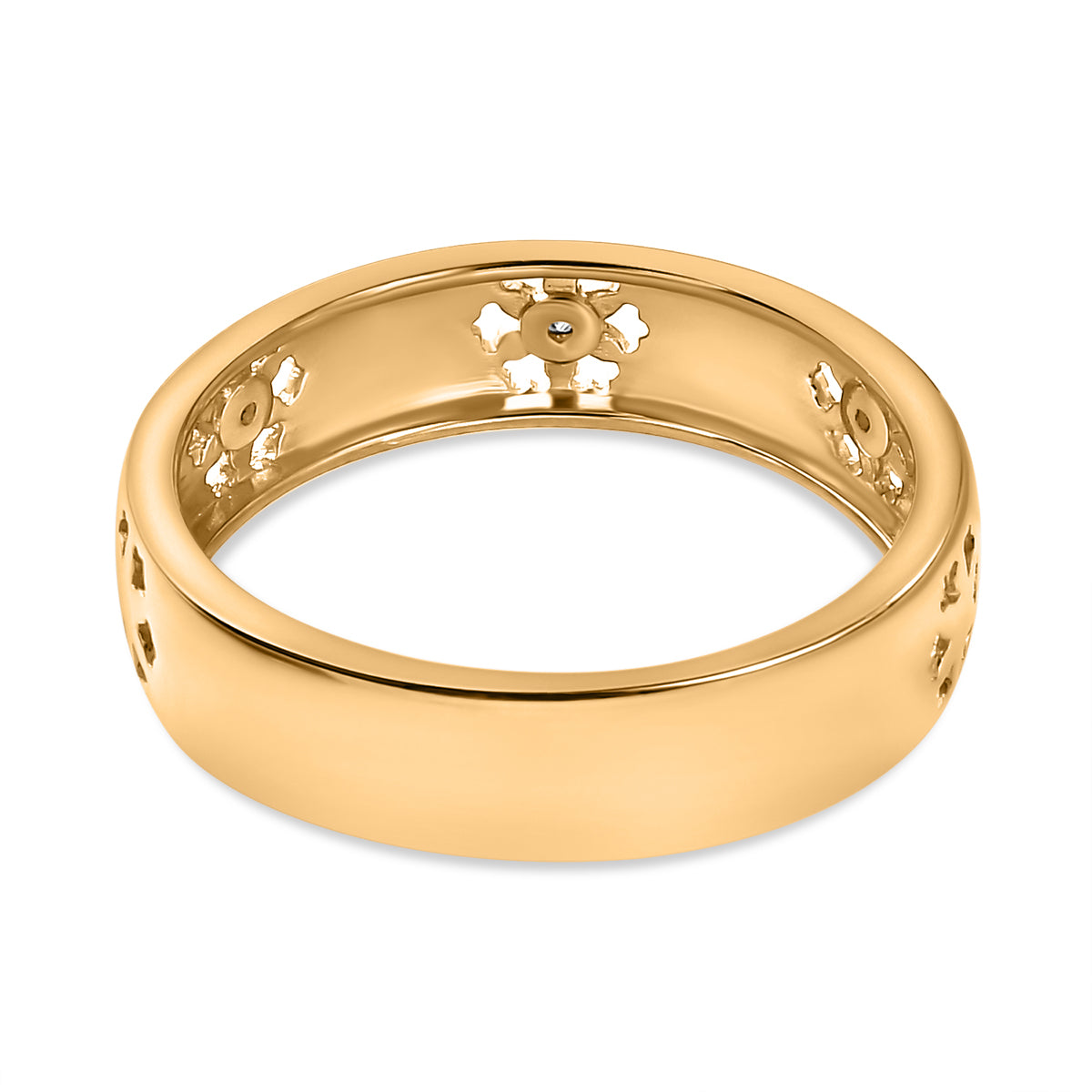 Diamond Floral Band Ring in 18K Vermeil Yellow Gold Plated Sterling Silver V32512936 5