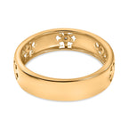 Diamond Floral Band Ring in 18K Vermeil Yellow Gold Plated Sterling Silver_7665104_4