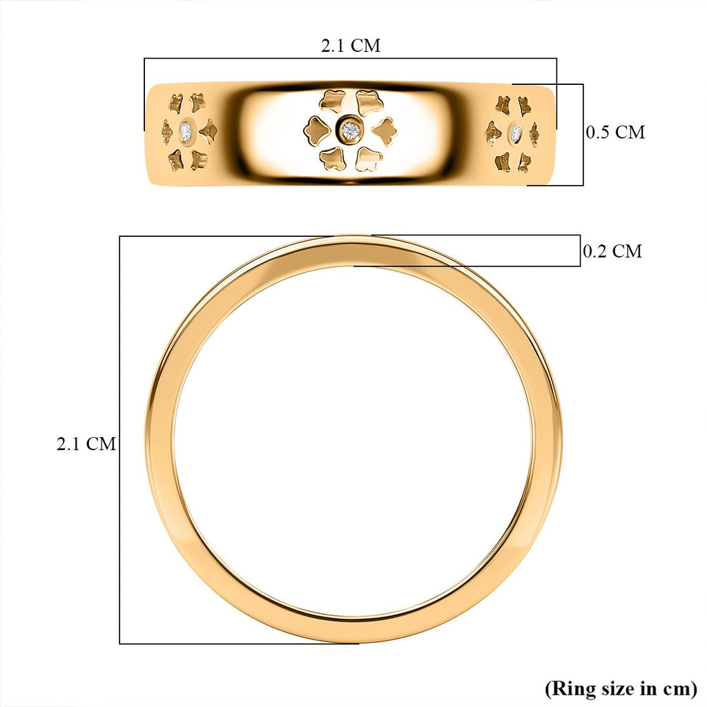 Diamond Floral Band Ring in 18K Vermeil Yellow Gold Plated Sterling Silver_7665104_5
