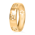 Diamond Floral Band Ring in 18K Vermeil Yellow Gold Plated Sterling Silver_7665105_3