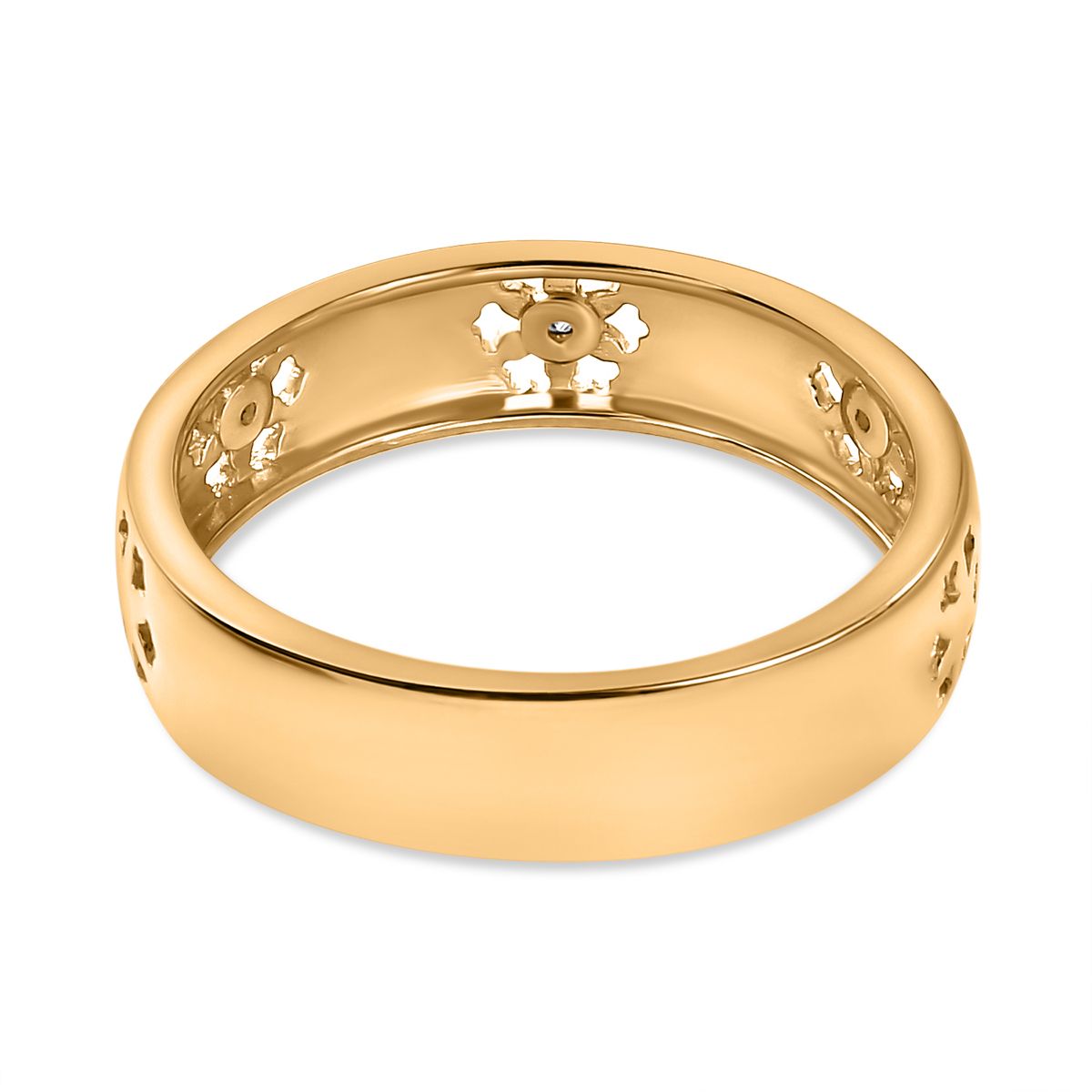 Diamond Floral Band Ring in 18K Vermeil Yellow Gold Plated Sterling Silver V32513303 5