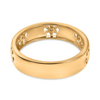 Diamond Floral Band Ring in 18K Vermeil Yellow Gold Plated Sterling Silver_7665105_4