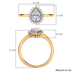 White Cubic Zirconia Ring in 18K Vermeil Yellow Gold Plated Sterling Silver 1.32 Ct._7665180_5