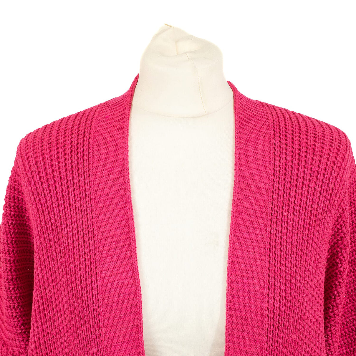 Balloon Sleeve Long Cardigan (One Size 8-18) - Dark Pink 7665385 1