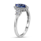 Tanzanite & Natural Diamond Halo Ring in Platinum Overlay Sterling Silver 1.02 Ct._7668328_3