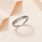 Diamond Half Eternity Band Ring in Platinum Overlay Sterling Silver_7668509_1