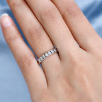 Diamond Half Eternity Band Ring in Platinum Overlay Sterling Silver_7668509_2