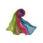 LA MAREY 100% Ombre Mulberry Silk Gradient Pattern Scarf (Size 180x110 cm) - Yellow & Blue_7669458_4