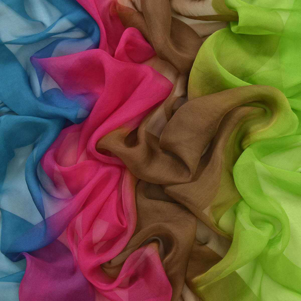 La Marey Mulberry Silk Ombre Scarf (Size 170x1 cm) - Yellow - Blue 7669458 7