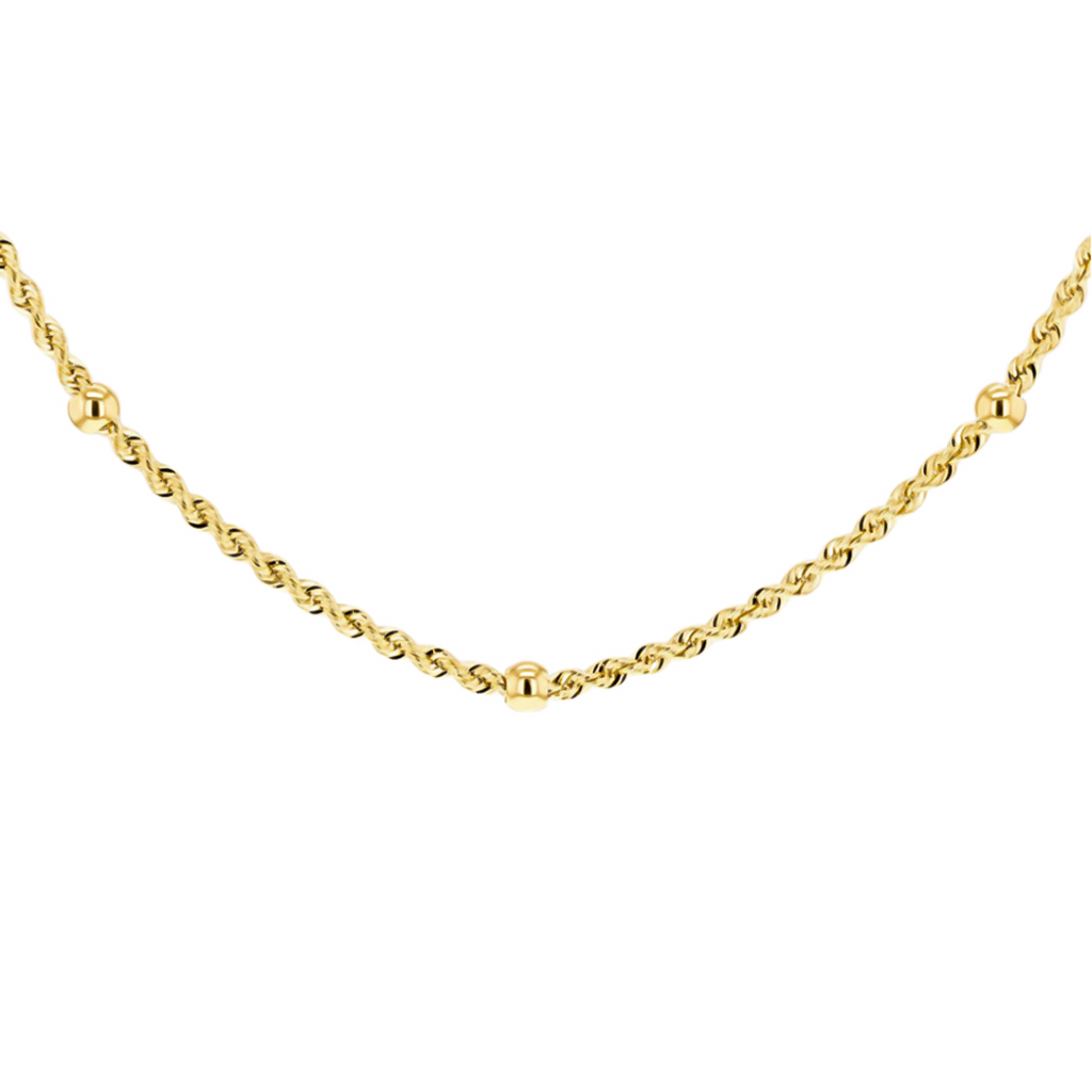 Vicenza Closeout - 9K Yellow Gold Station Necklace (Size - 18), Gold Wt 3.50 Gms_7670038
