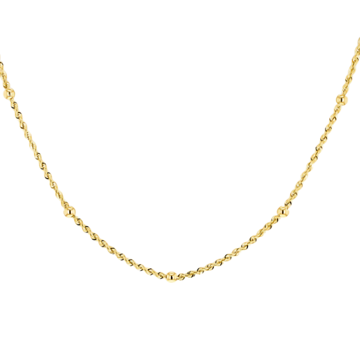 Vicenza Closeout - 9K Yellow Gold Station Necklace (Size - 18), Gold Wt 3.50 Gms 7670038 1