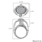 GP Art Deco Collection - Pink Opal & Natural Zircon Ring in Platinum Overlay Sterling Silver 5.54 Ct, Silver Wt 11.00 GM_7672903_5