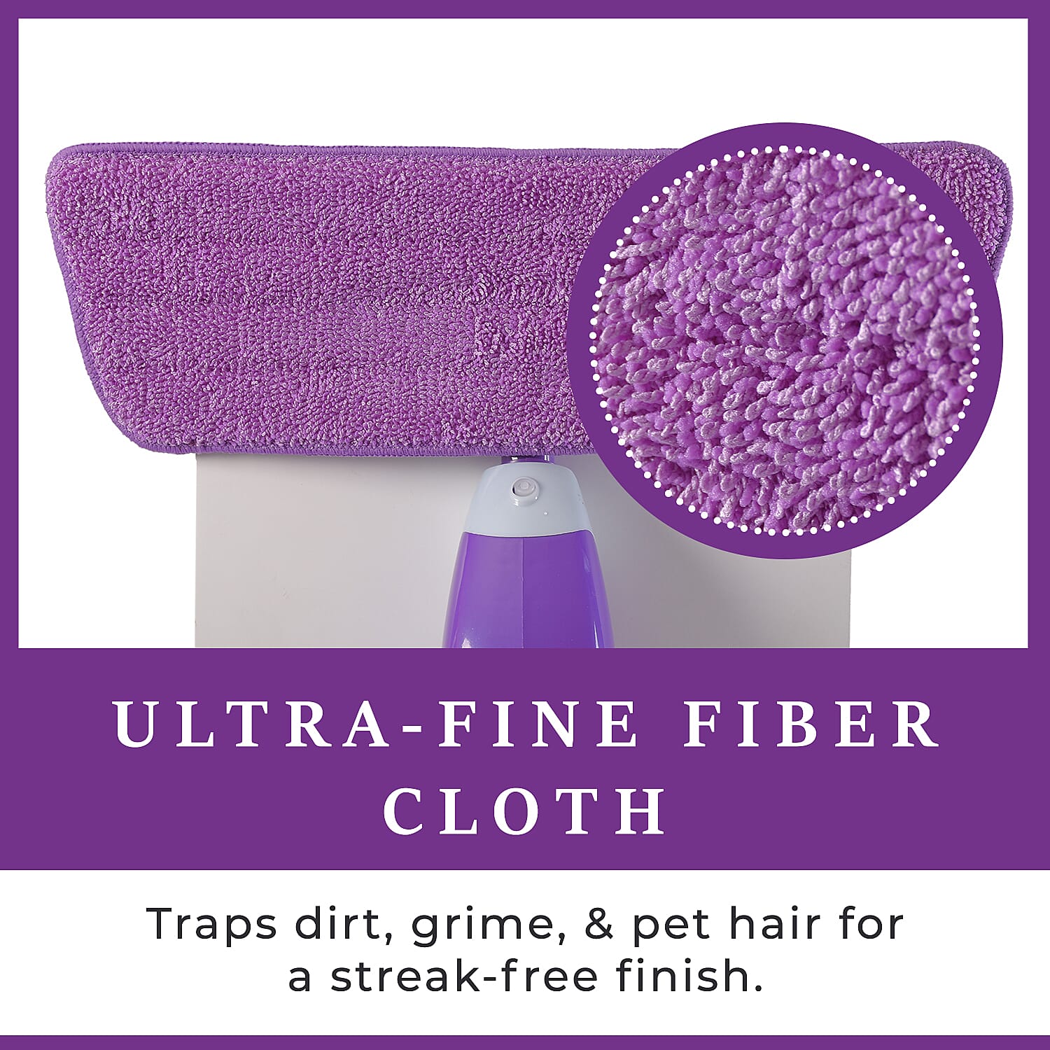 Vorfreude Floor Mop with Integrated Spray and Reusable Microfiber Pad (700ml) - Purple 7673583 5