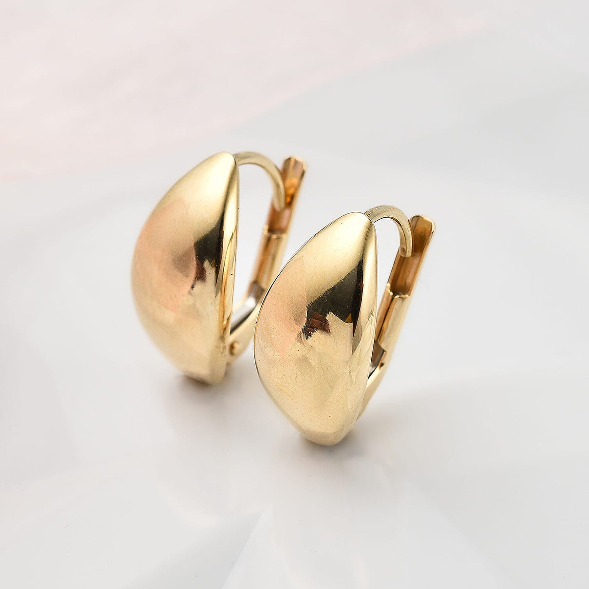 Ottoman Treasures - 9K Yellow Gold Dome Drop Earrings 7674391 1