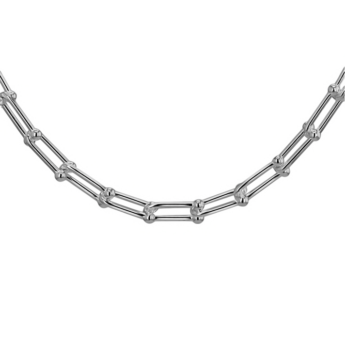 RACHEL GALLEY - Sterling Silver Horseshoe Link Necklace (Size - 20), Silver Wt. 29.50 Gms 7675795 1