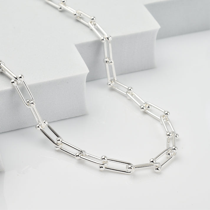 RACHEL GALLEY - Sterling Silver Horseshoe Link Necklace (Size - 20), Silver Wt. 29.50 Gms 7675795 2