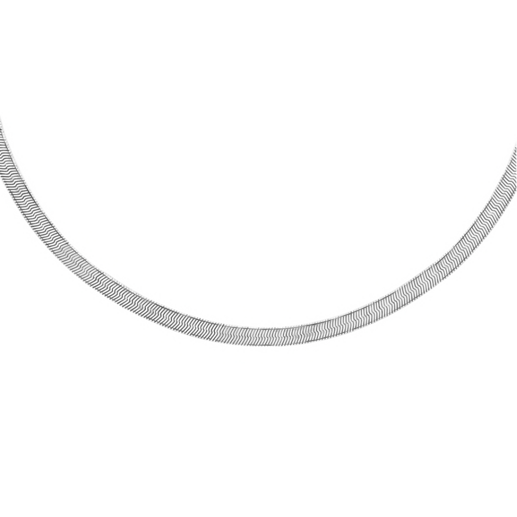 RACHEL GALLEY - Sterling Silver Flat Snake Chain With Lobster Clasp (Size - 18)_7675803_1