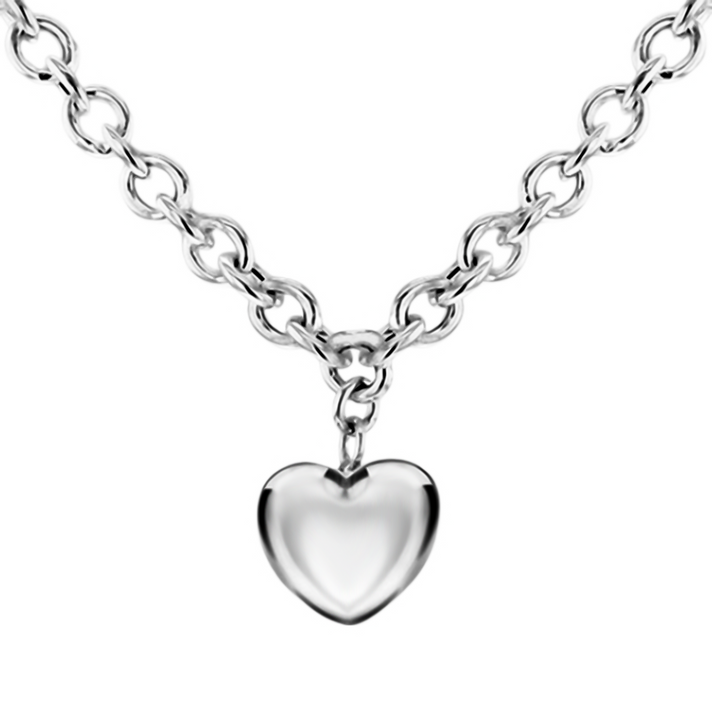 Rachel Galley - Sterling Silver Belcher Heart Necklace (Size - 18), Silver Wt. 11.3 Gms 7675886 1