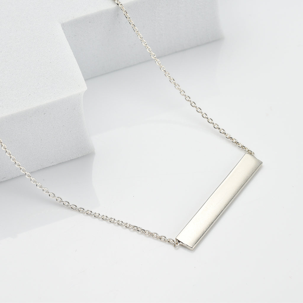 Rachel Galley - Horizon Bar Necklace (Size - 17) with Spring Ring Clasp in Sterling Silver_7676197_1