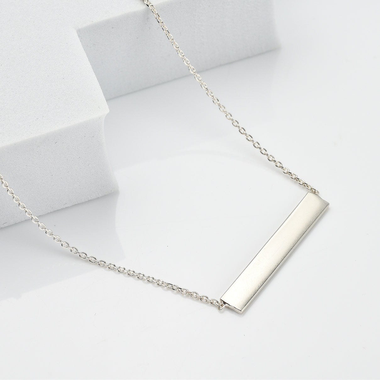Sterling Silver Horizon Bar Necklace (Size - 17) 7676197 1