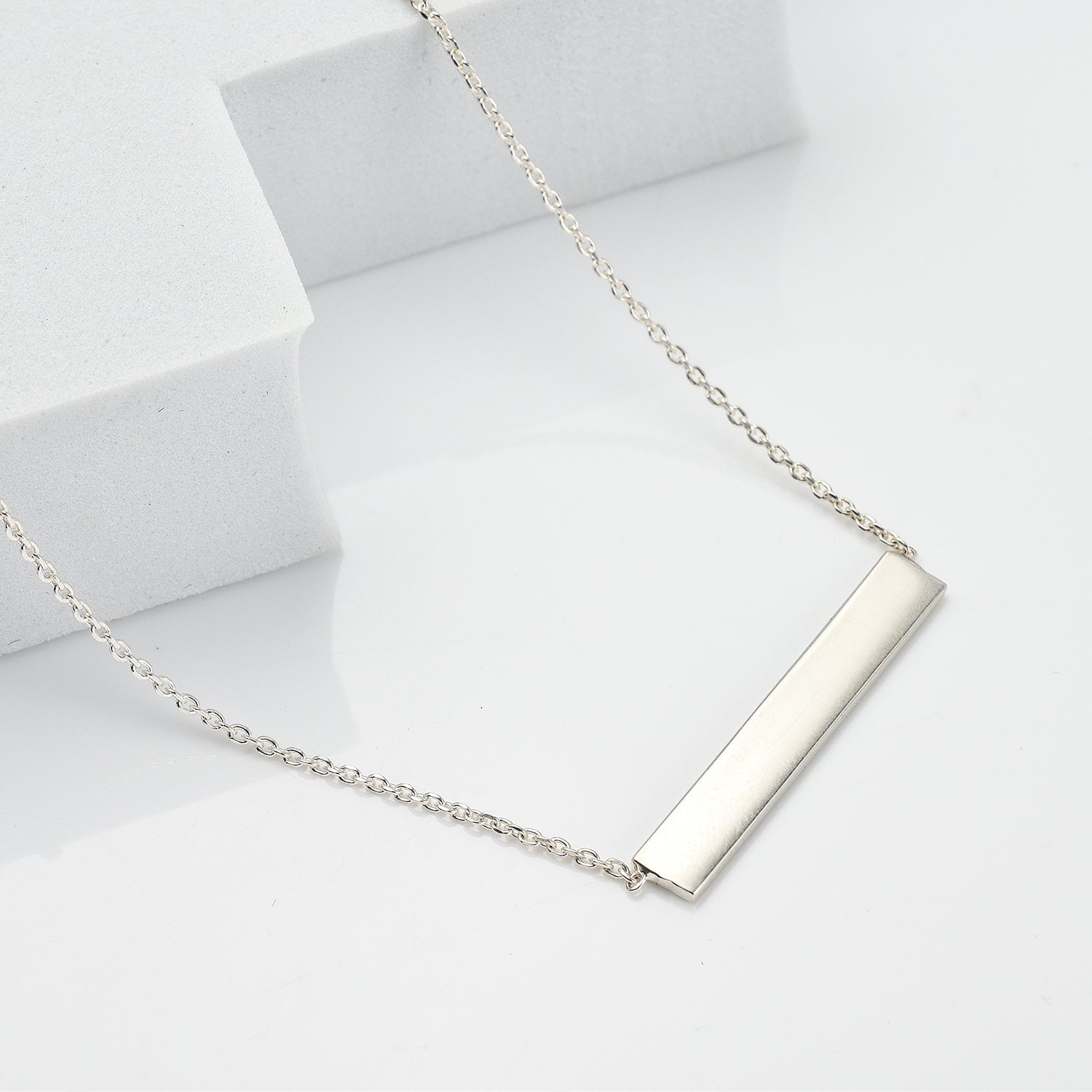 Sterling Silver Horizon Bar Necklace (Size - 17) 7676197 1