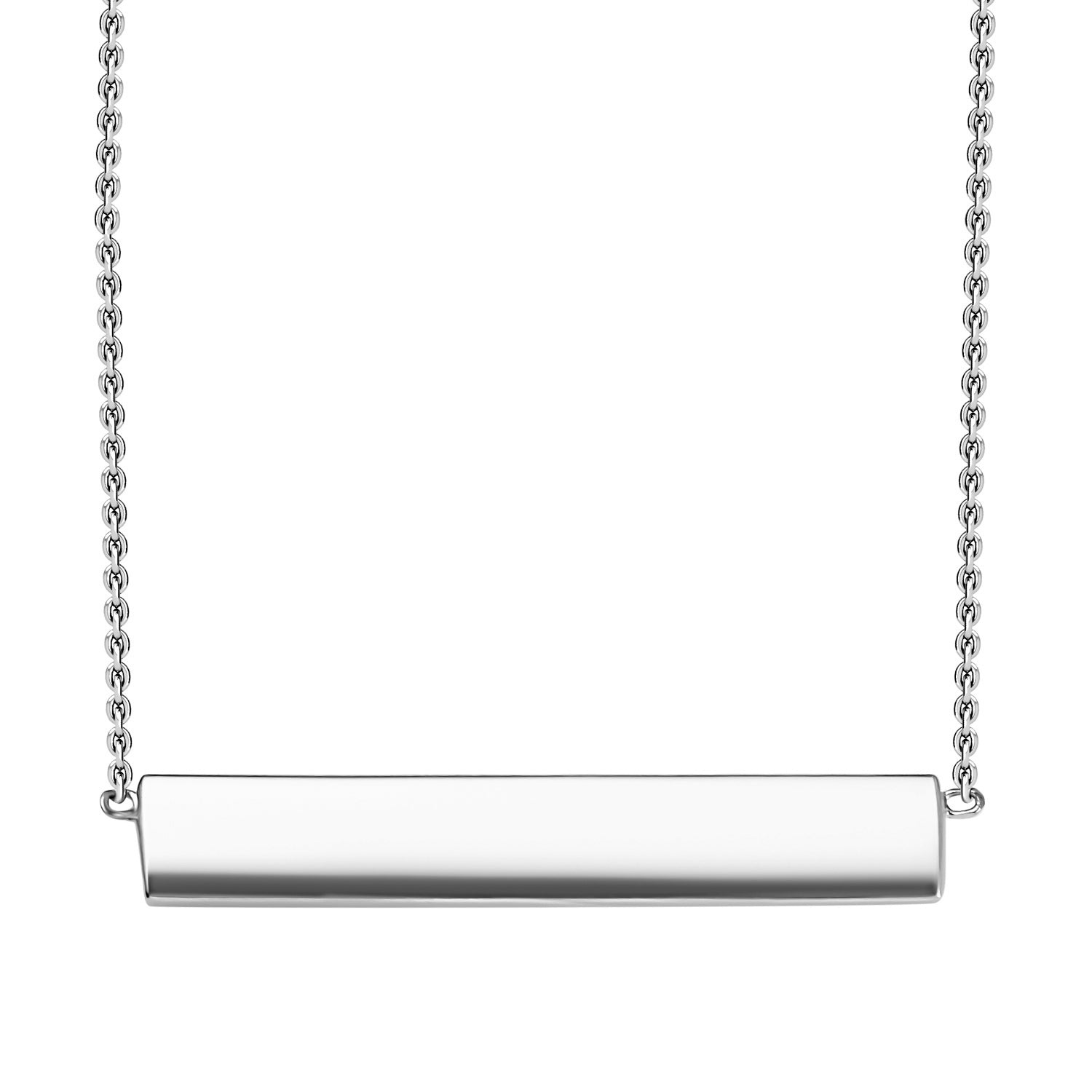 Sterling Silver Horizon Bar Necklace (Size - 17) 7676197 2