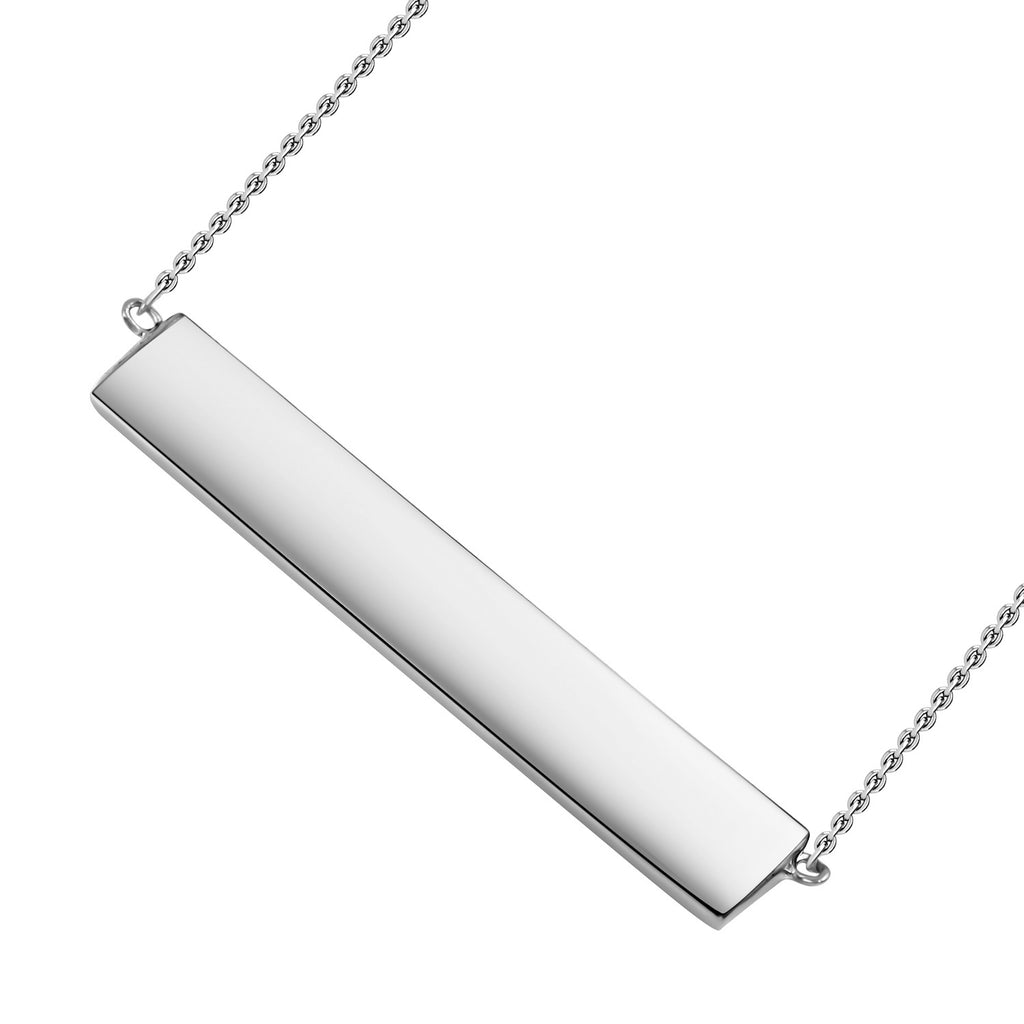 Rachel Galley - Horizon Bar Necklace (Size - 17) with Spring Ring Clasp in Sterling Silver_7676197_3
