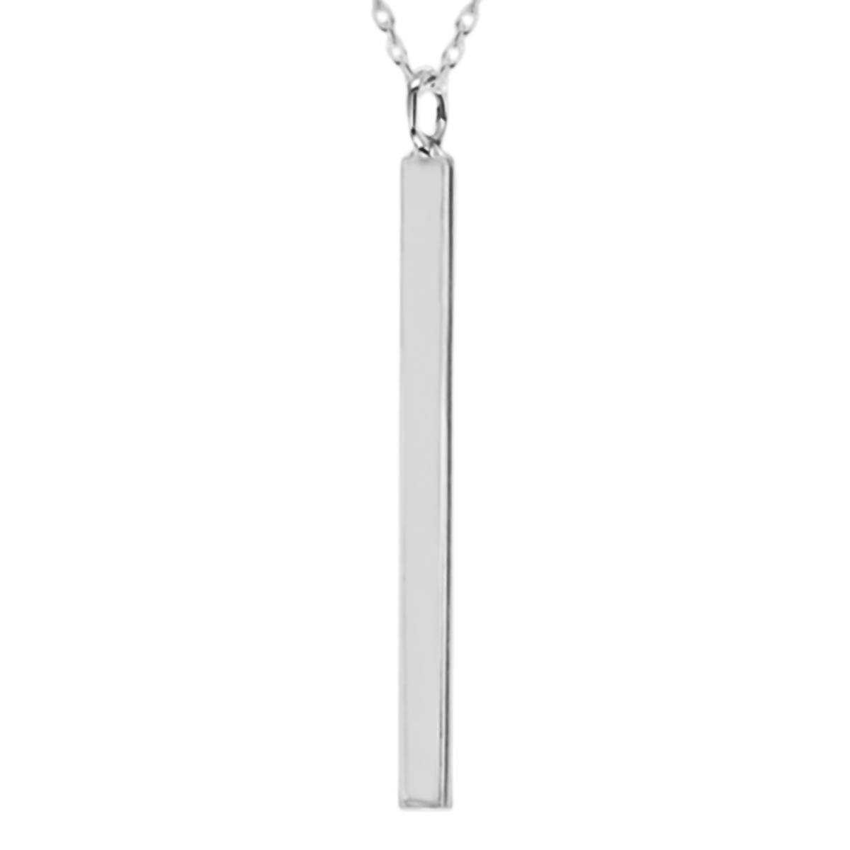 Rachel Galley - Sterling Silver Vertical Bar Pendant with Chain (Size - 26) 7676198 0