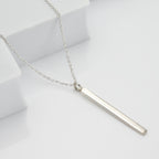 RACHEL GALLEY - Sterling Silver Vertical Bar Necklace(Size - 26) with Spring Clasp_7676198_1