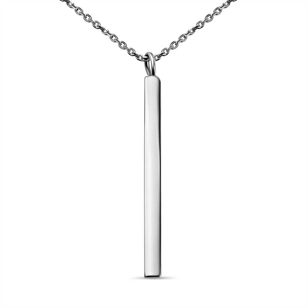 RACHEL GALLEY - Sterling Silver Vertical Bar Necklace(Size - 26) with Spring Clasp_7676198_2