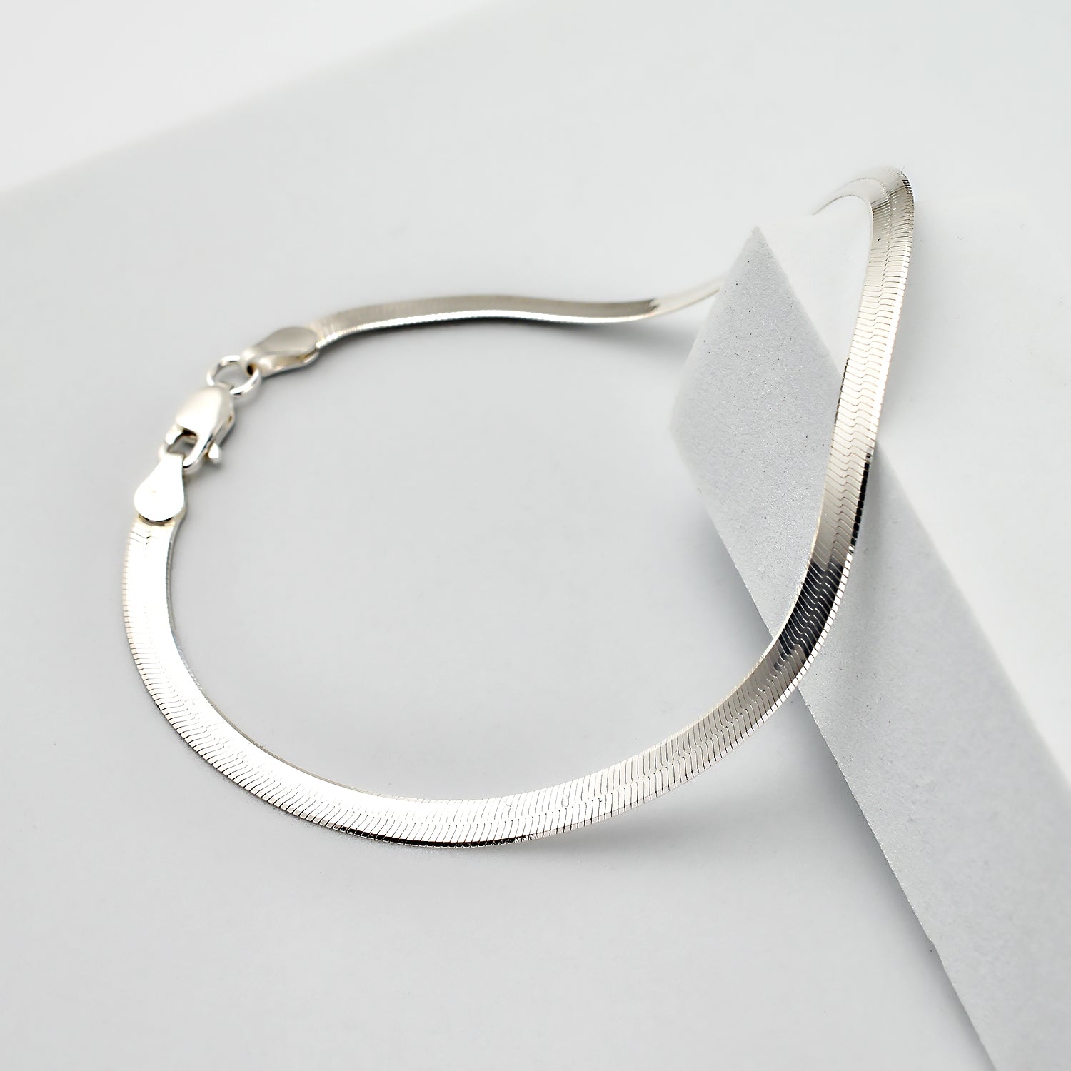 Sterling Silver Triple Herringbone Bracelet (Size - 7.5) 7676215 0