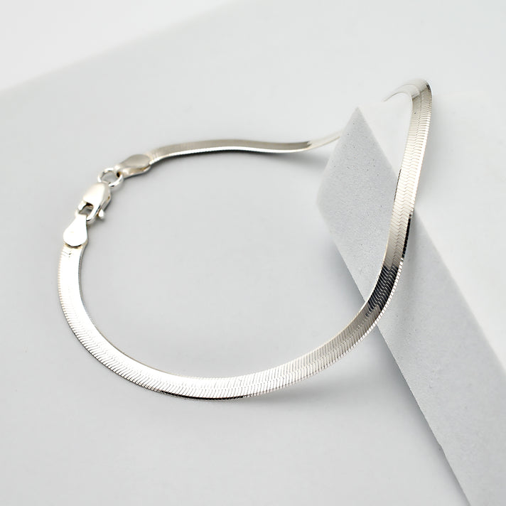 Sterling Silver Triple Herringbone Bracelet (Size - 7.5) 7676215 1