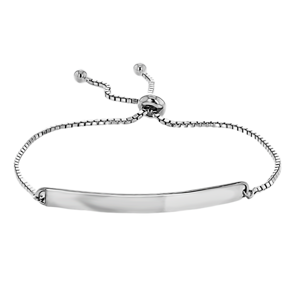 Sterling Silver Polished Slider Adjustable Bracelet (Size - 6.5-8.5) 7676276 0