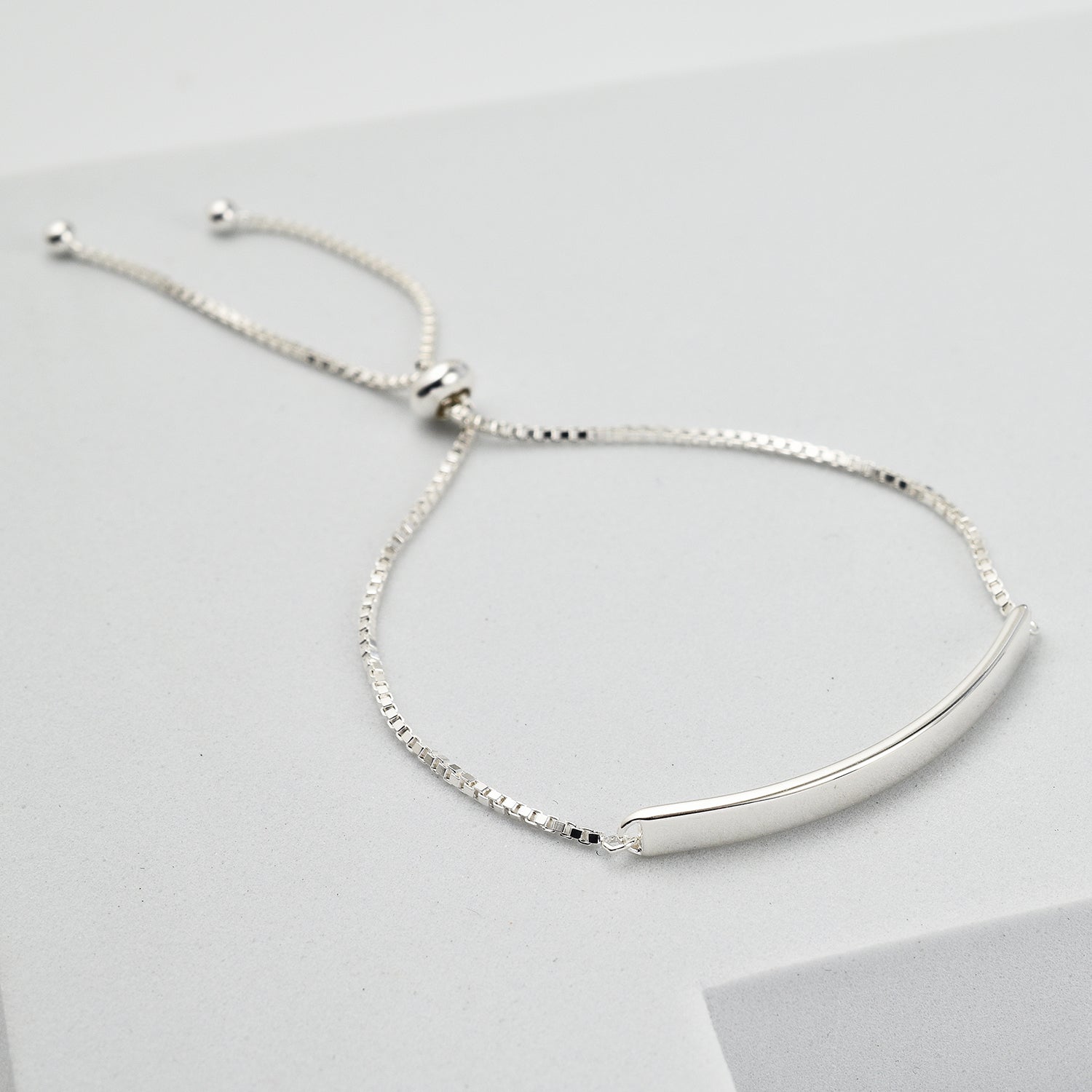 Sterling Silver Polished Slider Adjustable Bracelet (Size - 6.5-8.5) 7676276 2