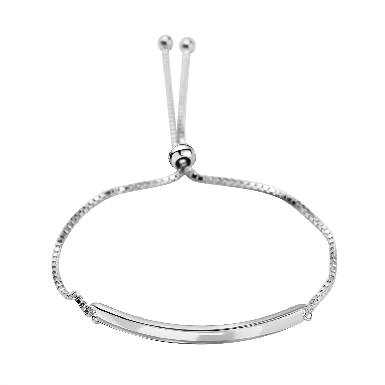 Sterling Silver Polished Slider Adjustable Bracelet (Size - 6.5-8.5) 7676276 3