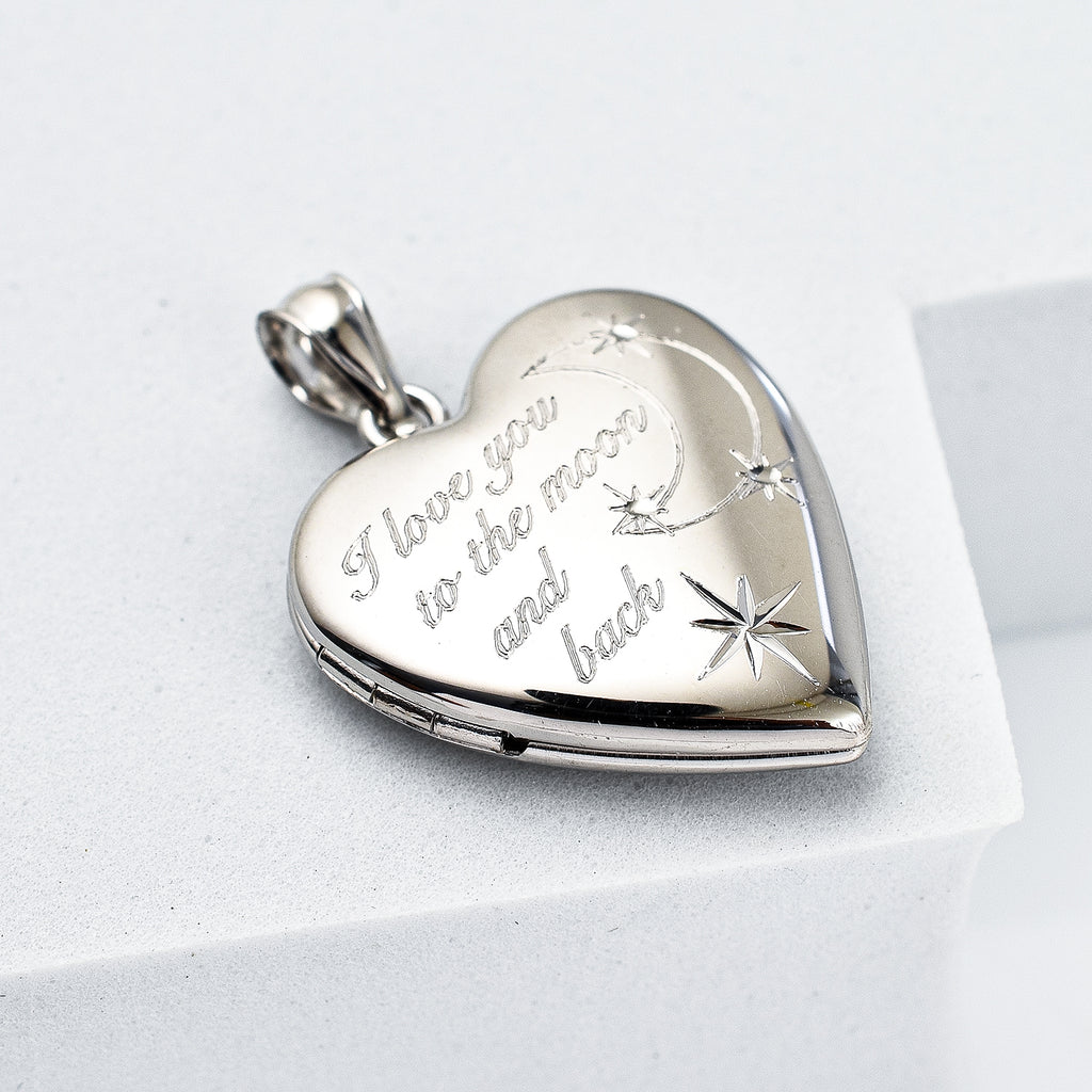 Rachel Galley Rhodium Overlay Sterling Silver Moon & Back Heart Lock Pendant_7676374_1