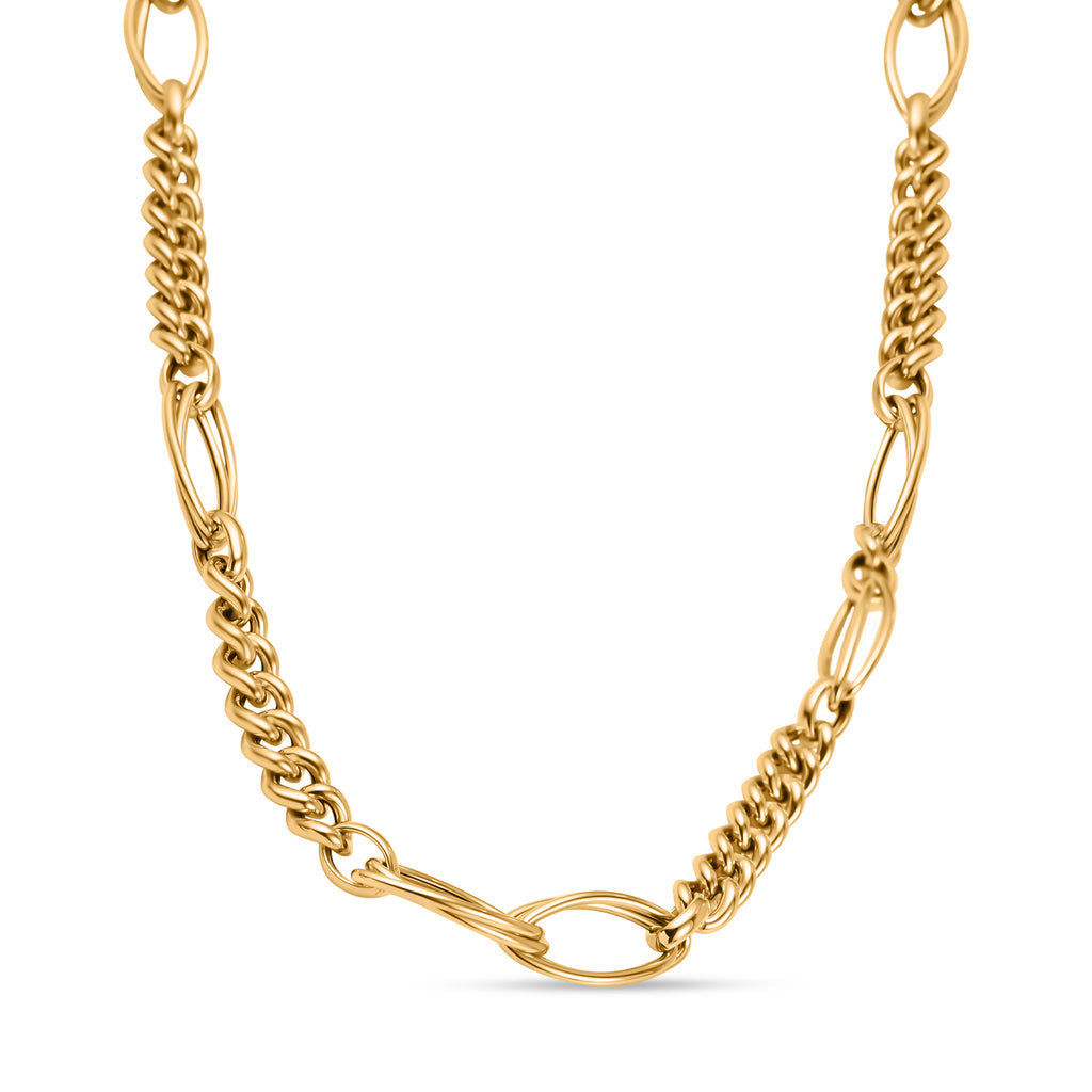 9K Yellow Gold Curb Double Oval Link Necklace (Size - 18), Gold Wt. 8.7 Gms_7676386