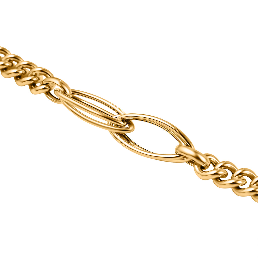 9K Yellow Gold Curb Double Oval Link Necklace (Size - 18), Gold Wt. 8.7 Gms_7676386_2