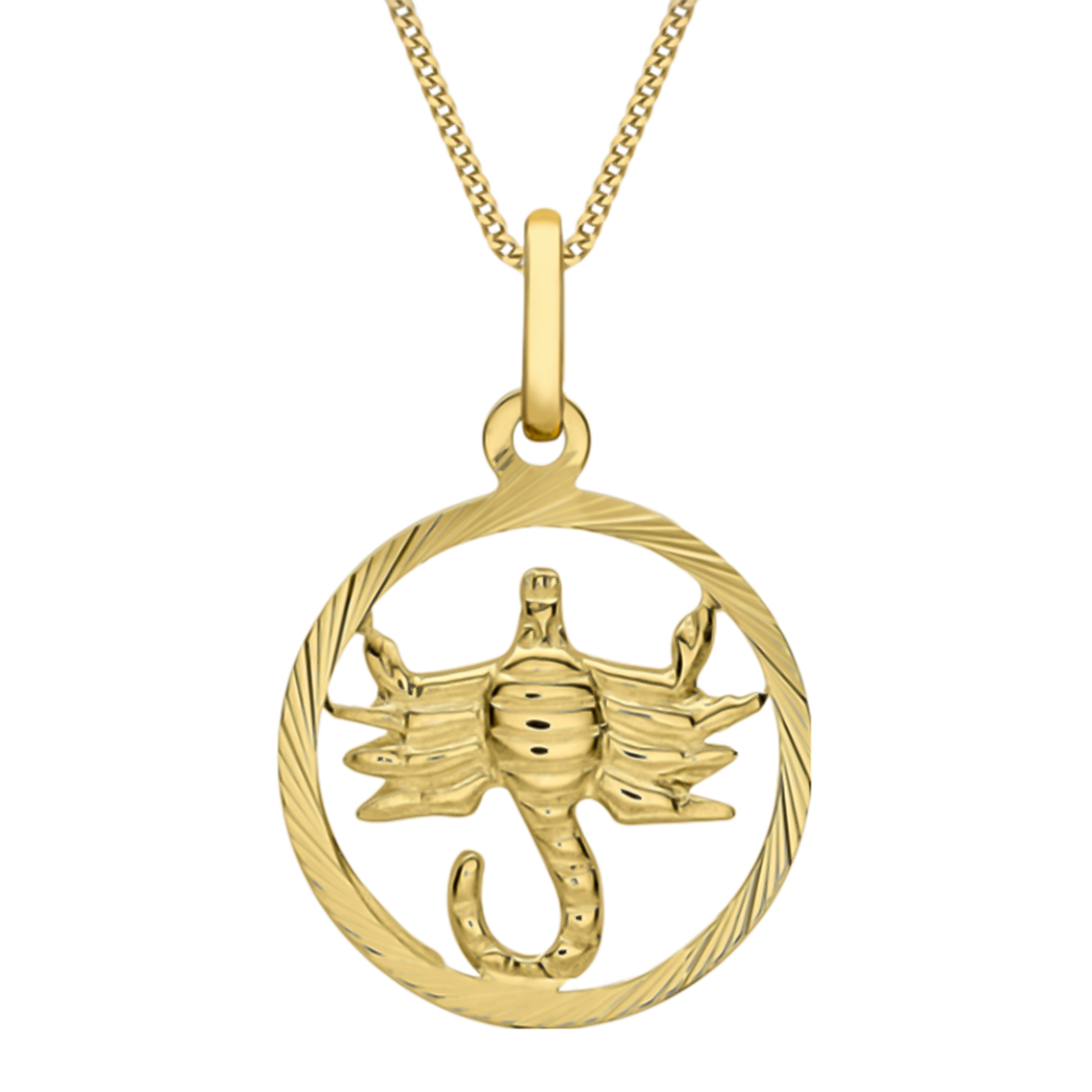9K Yellow Gold Diamond Cut Zodiac Scorpio Pendant 7676404 0