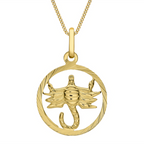 9K Yellow Gold Diamond Cut Zodiac Scorpio Pendant_7676404