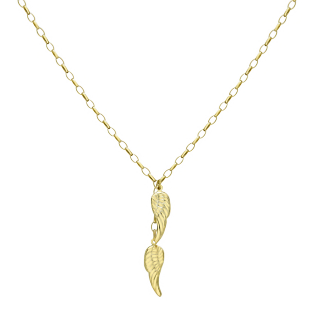 9K Yellow Gold Angel Wings Necklace (Size - 18), Gold Wt. 3.4 Gms_7676407_1
