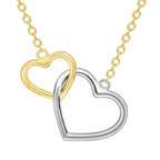 9K Yellow & White Gold Interlocked-Hearts Necklace (Size - 18)_7676415