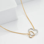 9K Yellow & White Gold Interlocked-Hearts Necklace (Size - 18)_7676415_1