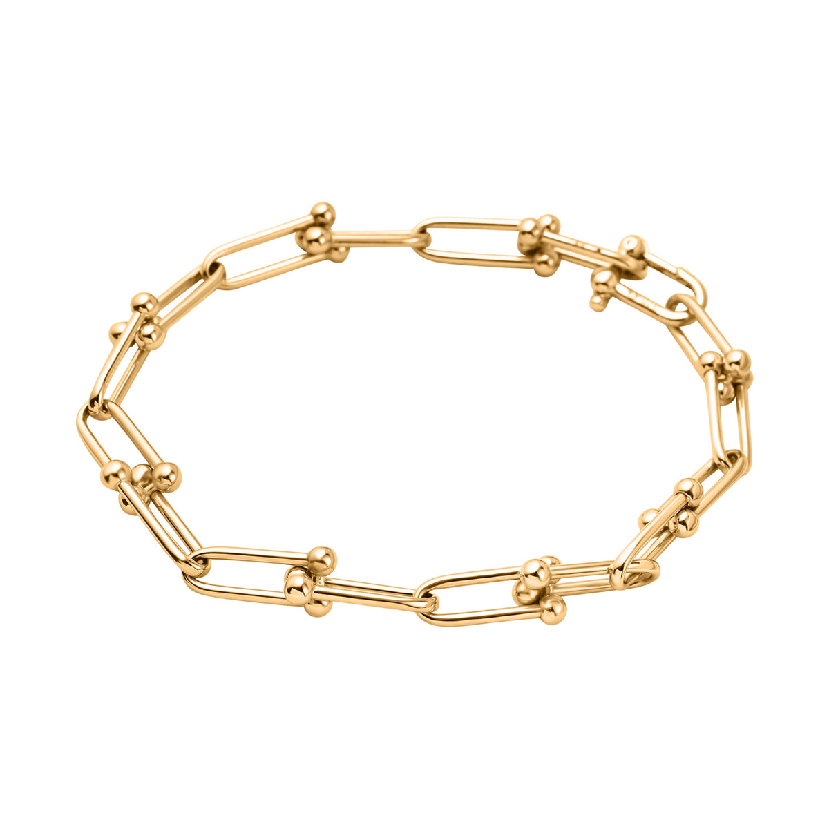 9K Yellow Gold Industrial U-Link Bracelet (Size - 8) with Lobster Clasp 7676423 2