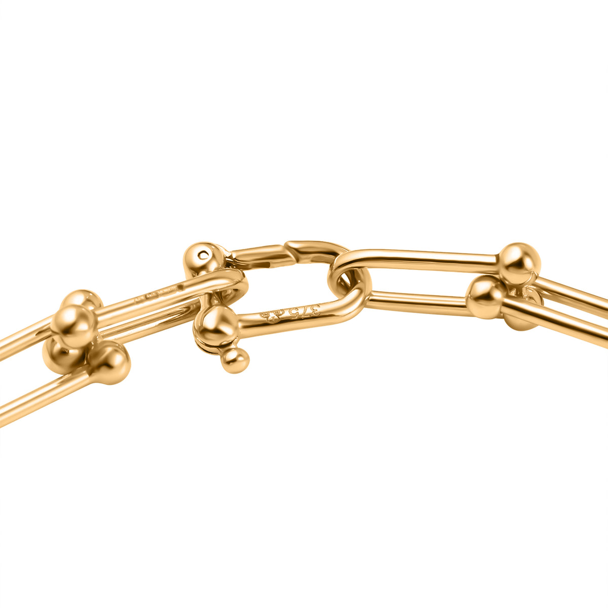 9K Yellow Gold Industrial U-Link Bracelet (Size - 8) with Lobster Clasp 7676423 4