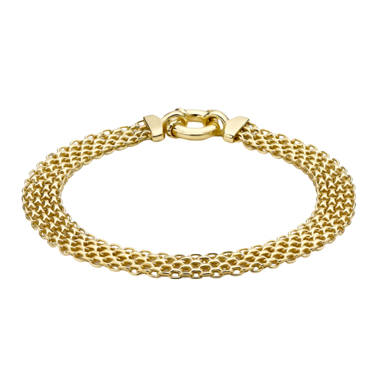 9K Yellow Gold Bismark Bracelet (Size - 7.5) with Spring Clasp 7676424 0
